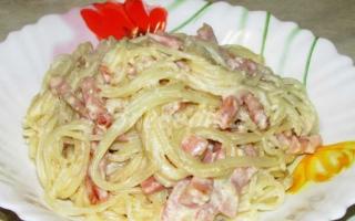 Спагетти «Карбонара» с грибами
